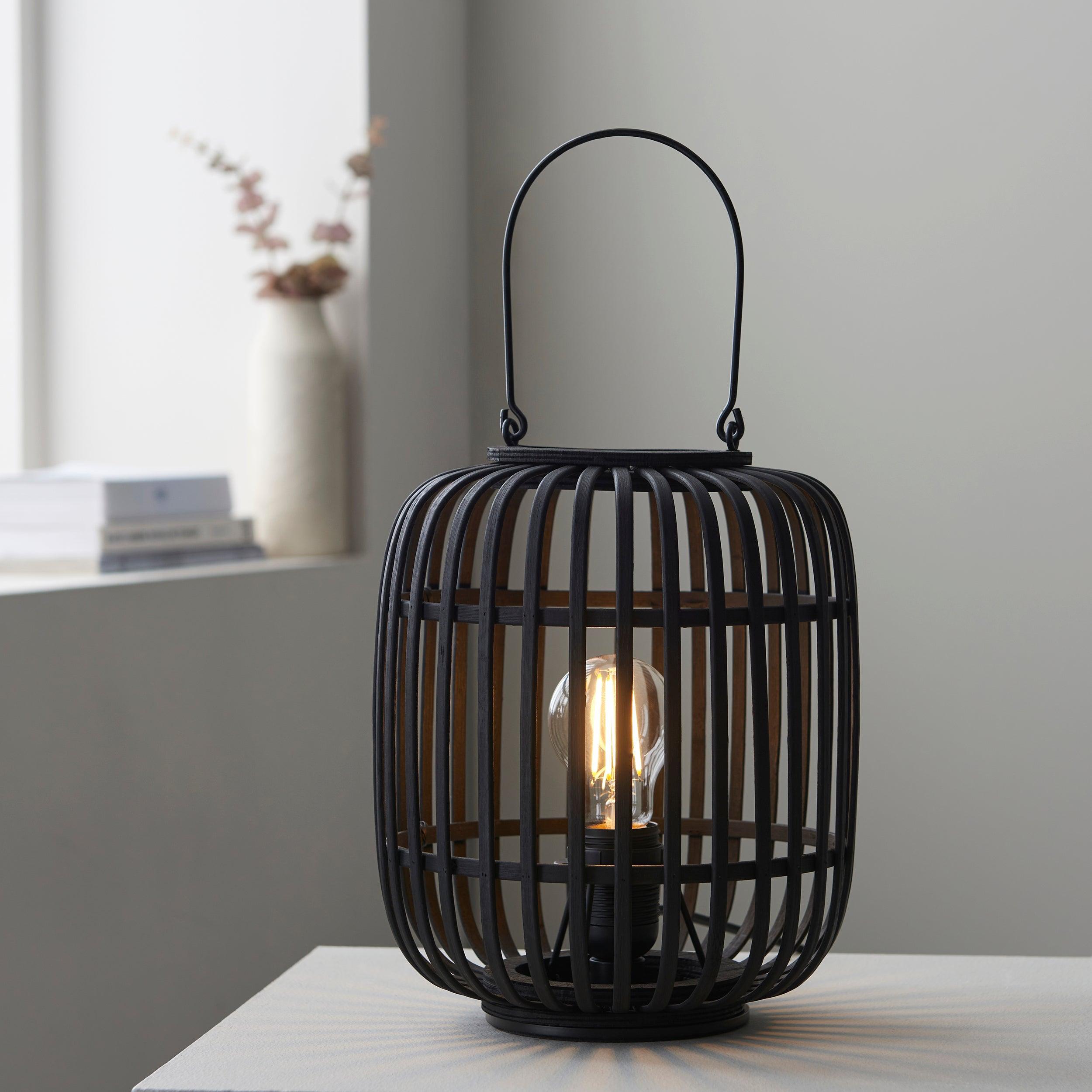 Endon Mathias Table Lamp With Dark Bamboo Cage-Endon Lighting-Living-Room-Tiffany Lighting Direct-[image-position]