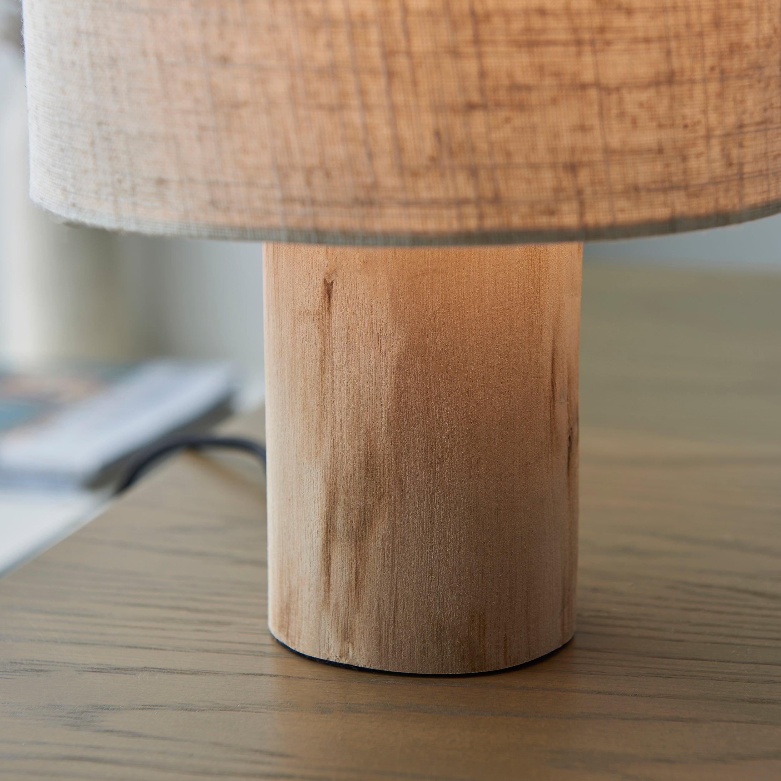 Durban 1 Light Wooden Base Table Lamp With Linen Shade-Endon Lighting-Living-Room-Tiffany Lighting Direct-[image-position]