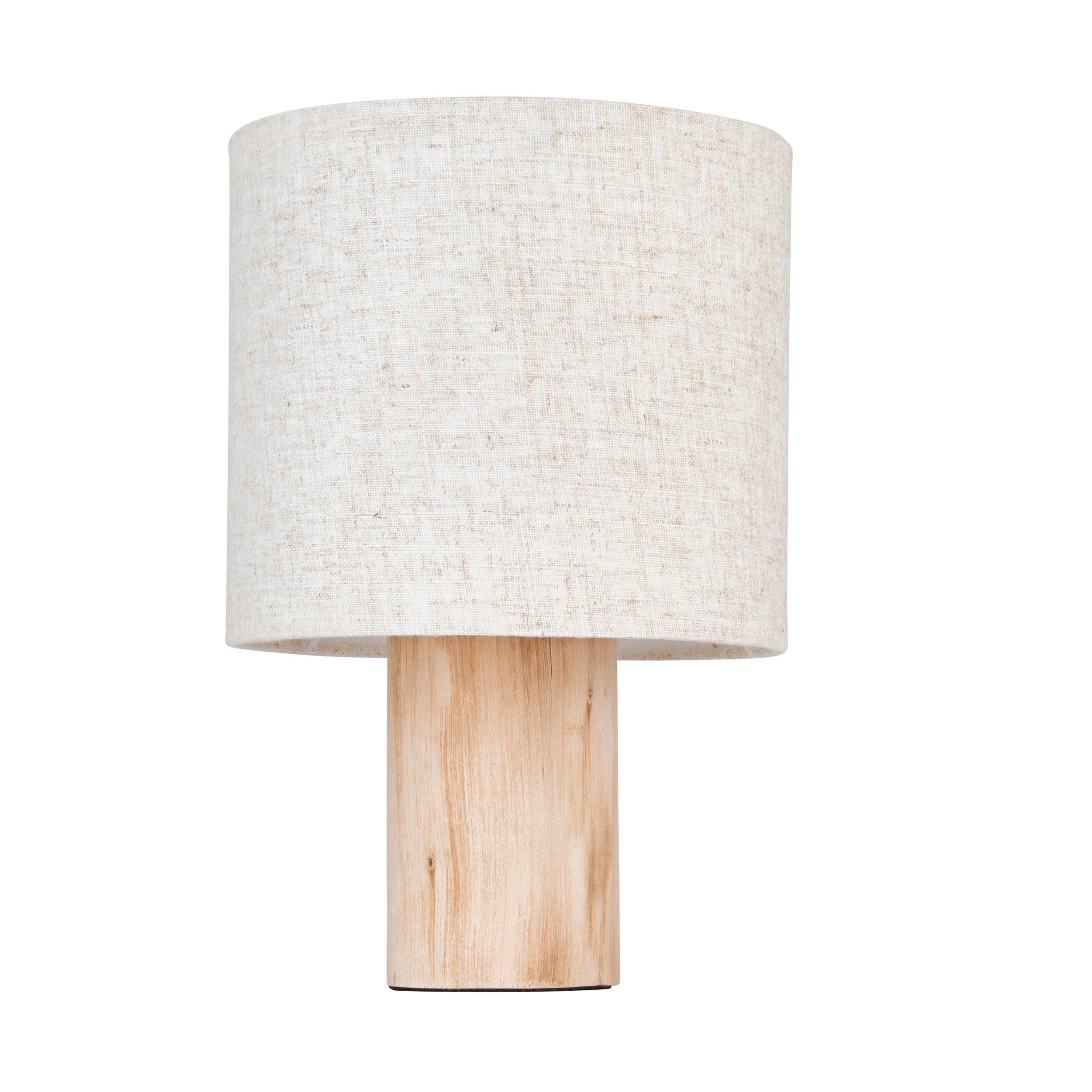Durban 1 Light Wooden Base Table Lamp With Linen Shade-Endon Lighting-Living-Room-Tiffany Lighting Direct-[image-position]