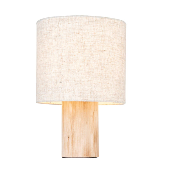 Durban 1 Light Wooden Base Table Lamp With Linen Shade