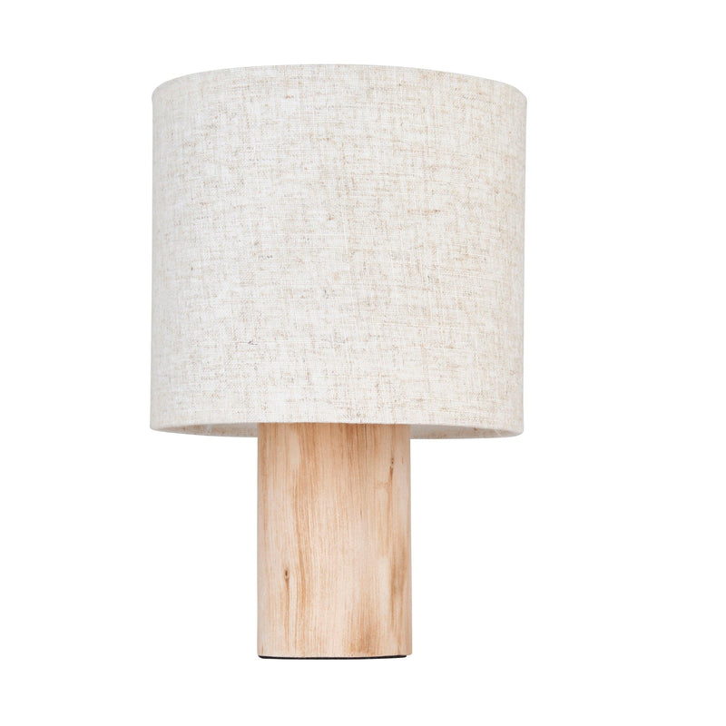 Durban 1 Light Wooden Base Table Lamp With Linen Shade