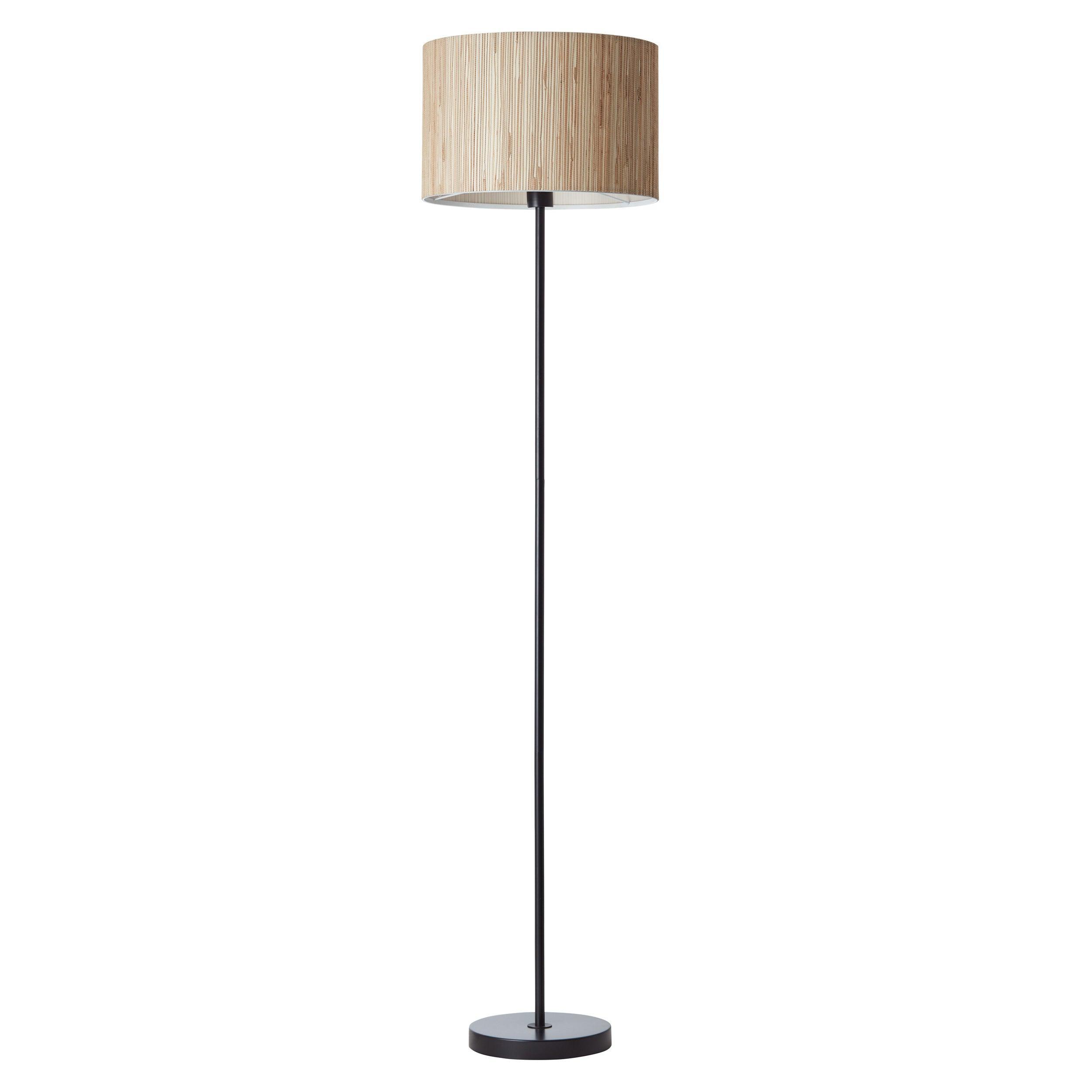 longshore black floor lamp with seagrass shade by Endon Lighting Kitchen Lights CLose Up