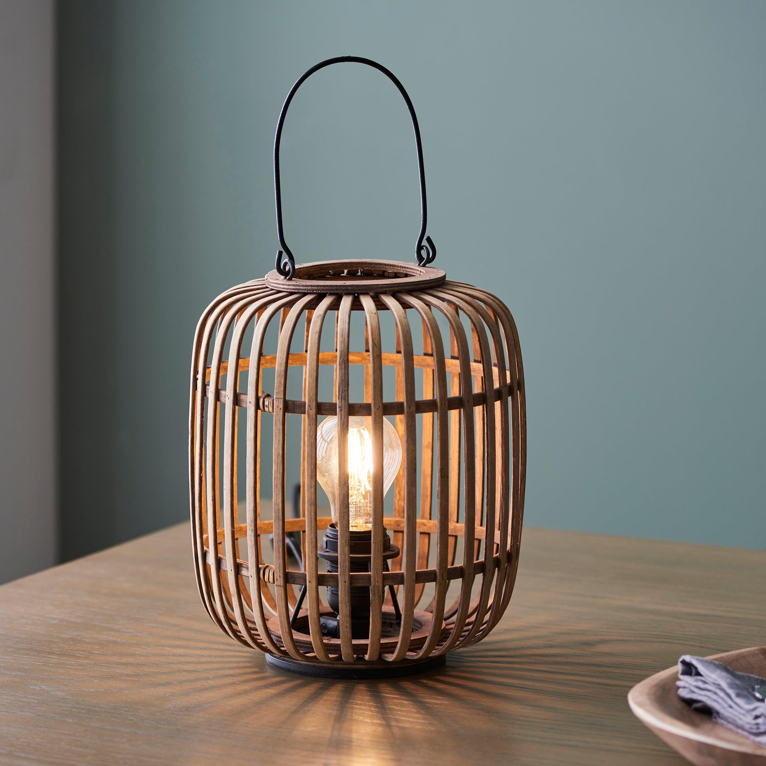 Endon Mathias 1 Light Table Lamp With Light Bamboo Cage-Endon Lighting-Living-Room-Tiffany Lighting Direct-[image-position]