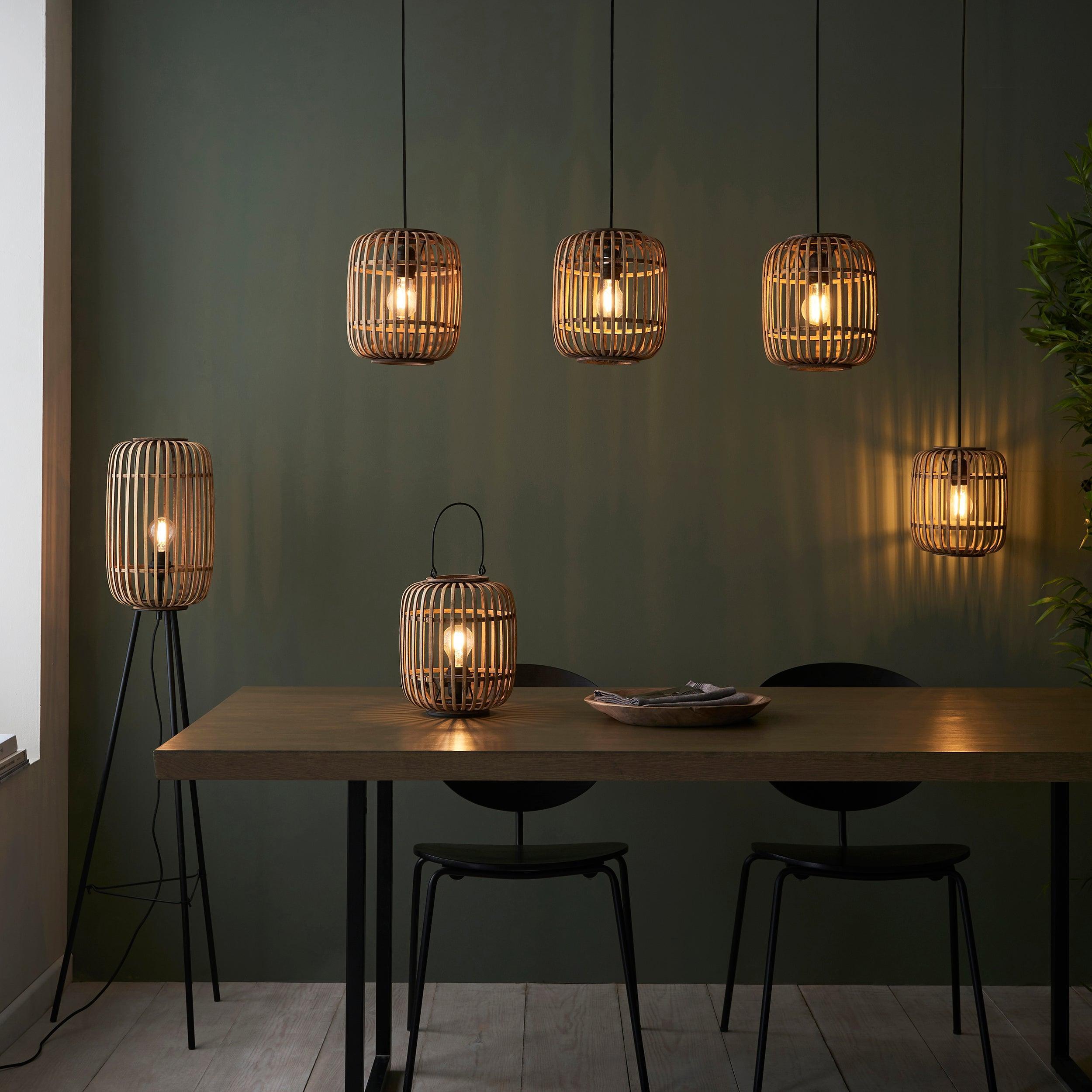 Endon Mathias 1 Light Table Lamp With Light Bamboo Cage-Endon Lighting-Living-Room-Tiffany Lighting Direct-[image-position]