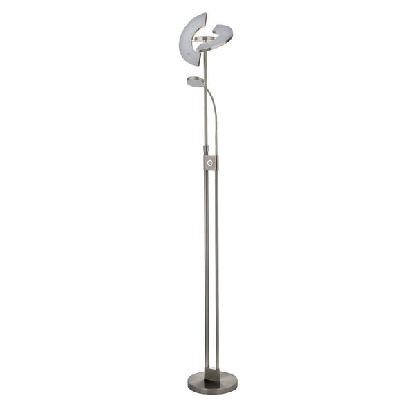 Gio LED Adjustable Mother & Child Nickel & Chrome Floor Lamp by Searchlight Lighting 1
