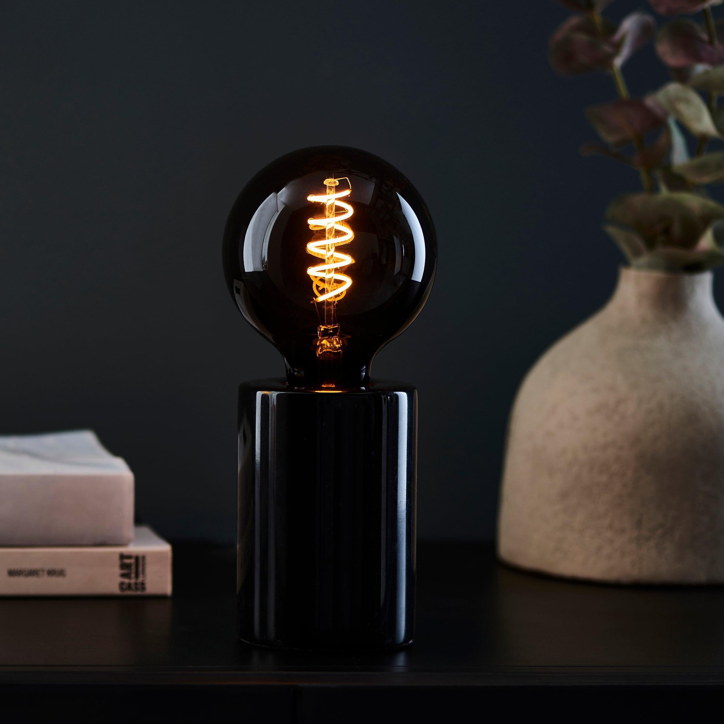 spiral medium e27 smoked glass decorative led 4w light bulb Living room lighting image