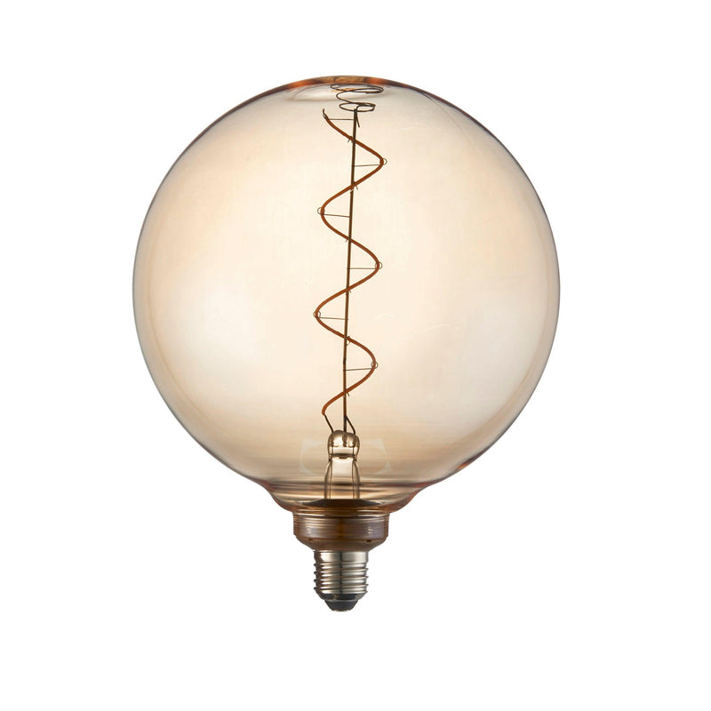 Spiral Large Amber Tinted Globe Filament 4w LED Light Bulb
