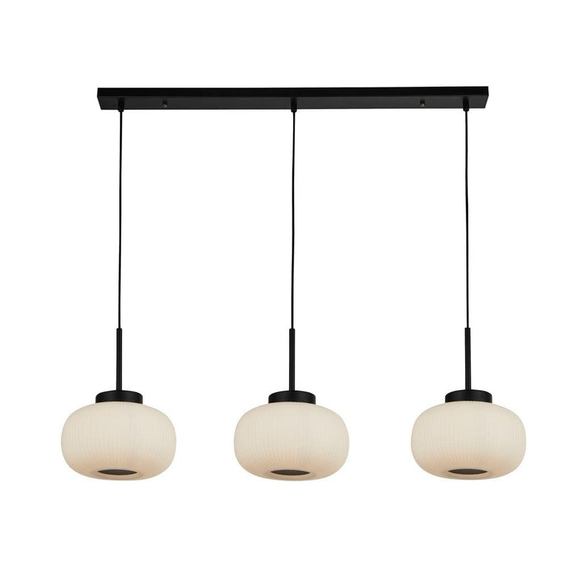 Lumina 3 Light Frosted Ribbed Glass Bar Ceiling Pendant