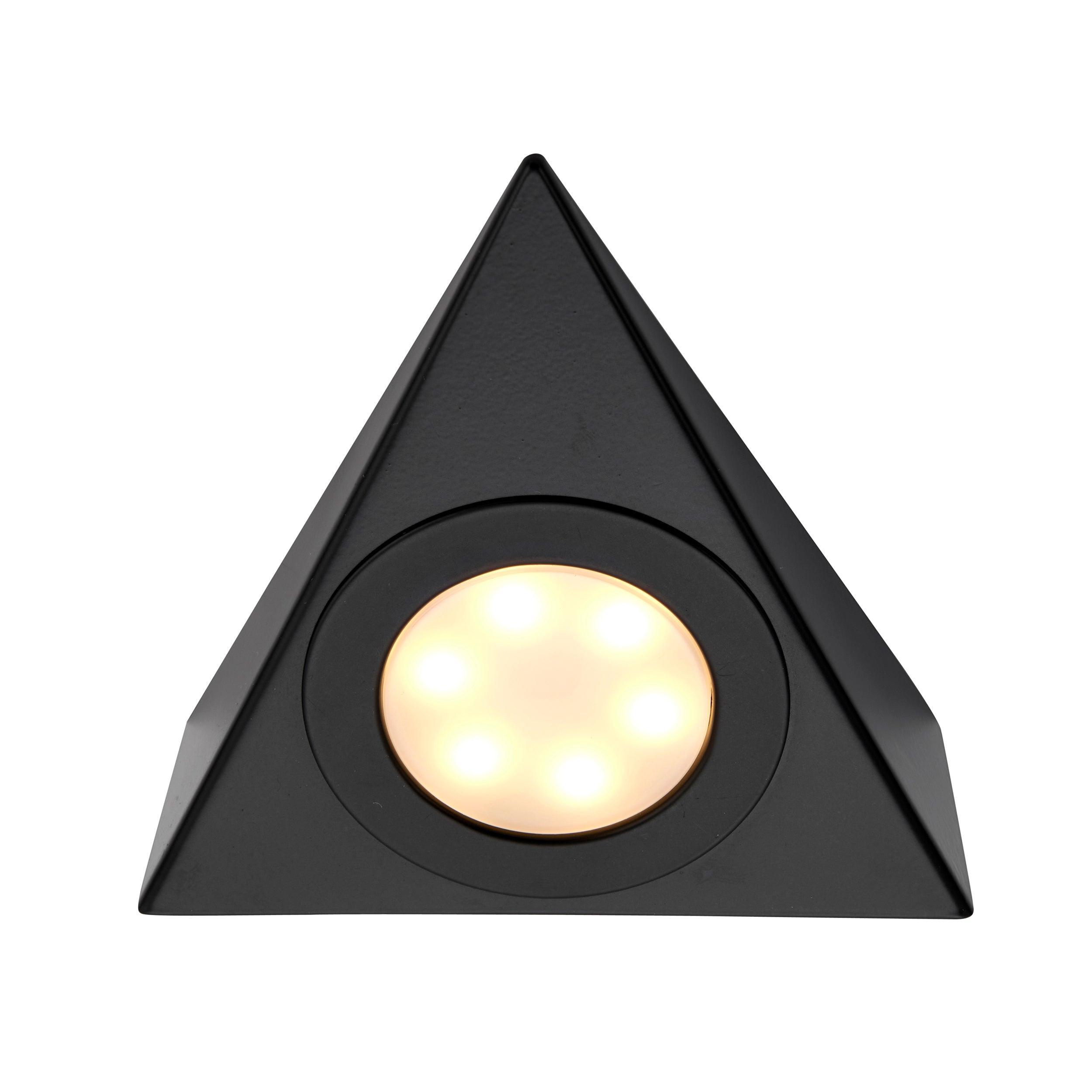 nyx cct black triangular cabinet light 2 5wby Saxby Lighting, close up image