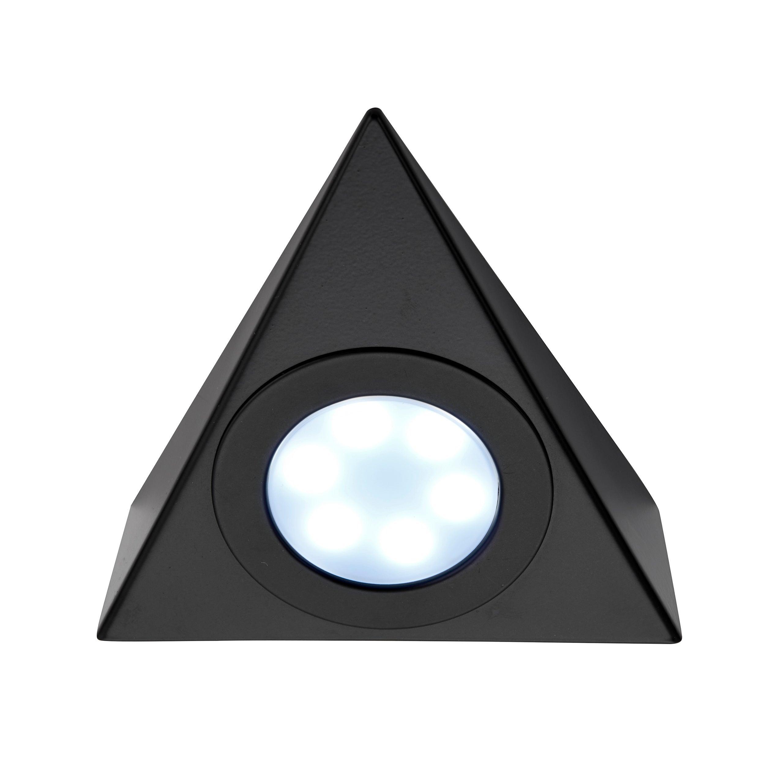 nyx cct black triangular cabinet light 2 5w by saxby lighting, close up image 271