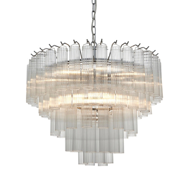 Toulouse 12 Light Tiered Glass Pendant