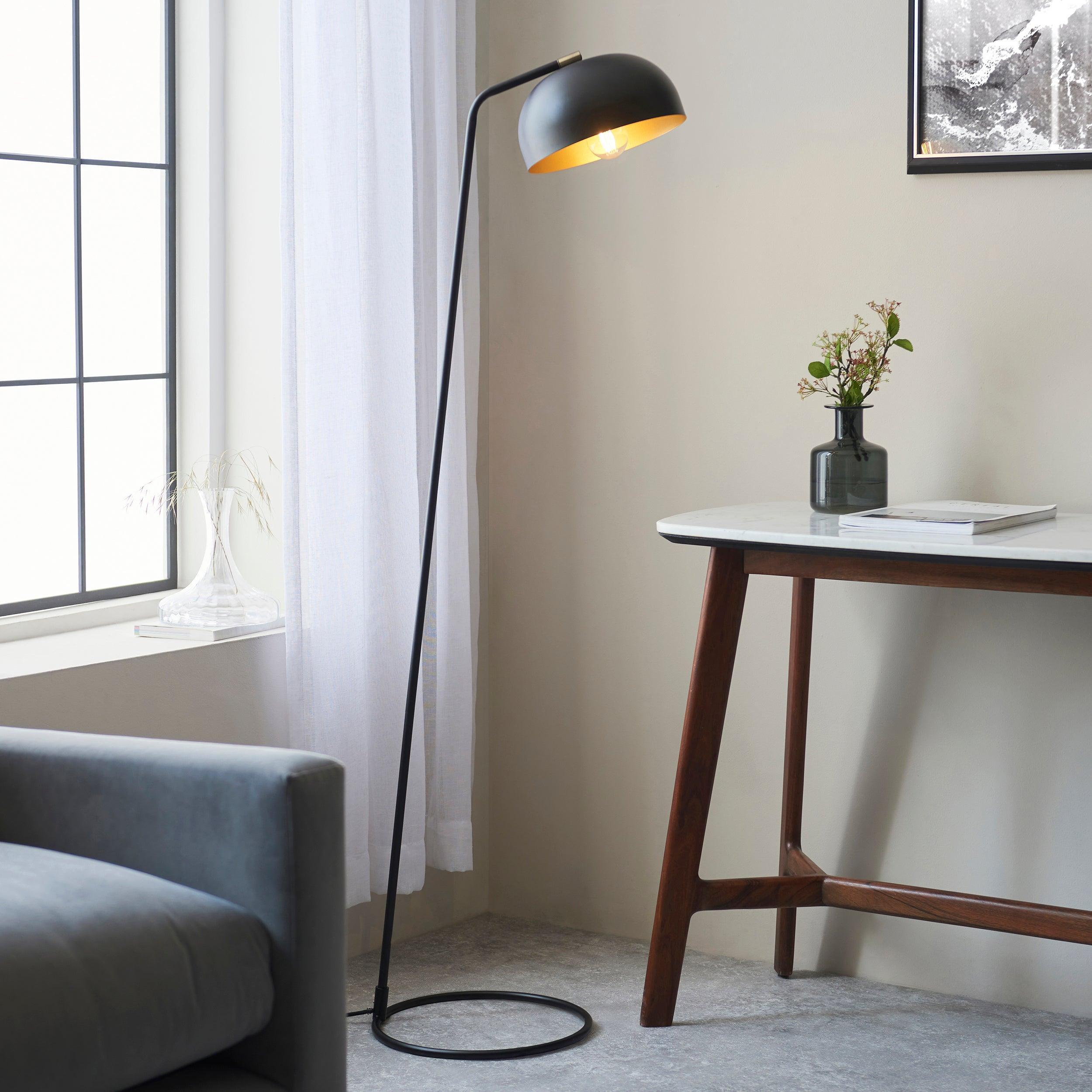 brair new black industrial floor lamp by Endon Lighting Living room image