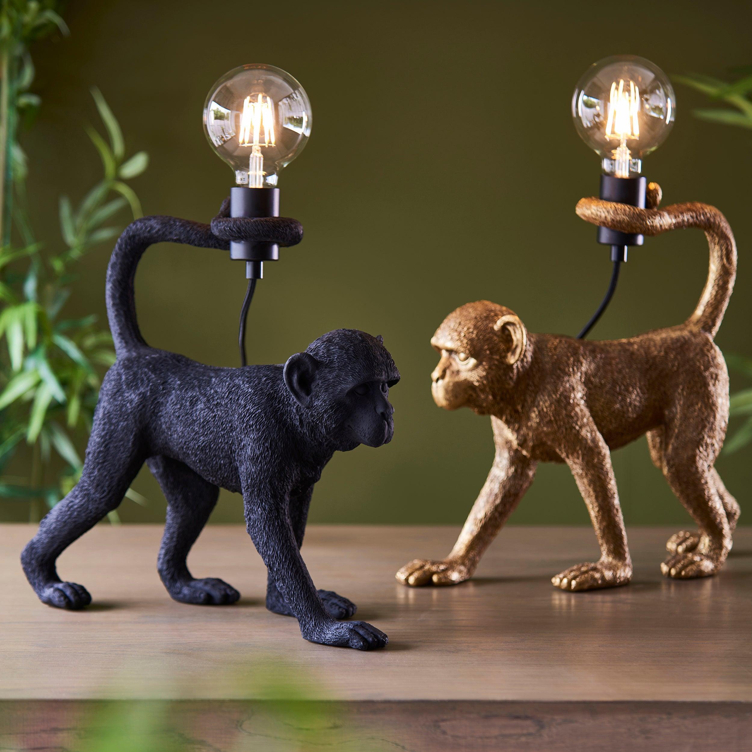 Capuchin Monkey Table Lamp - Black-Endon Lighting-Living-Room-Tiffany Lighting Direct-[image-position]