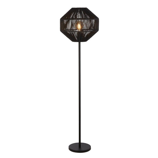 Searchlight Wicker 1 Light Black Rope Effect Floor Lamp by Searchlight Lighting 1