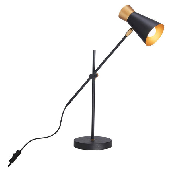 Bali Black & Gold Table Lamp With Adjustable Head