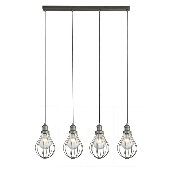 Searchlight Balloon Cage 4 Light Pewter Ceiling Pendant