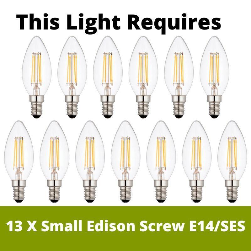 empire 13 light polished chrome crystal chandelier   by searchlight lighting, LED Lamp Bulb Guide