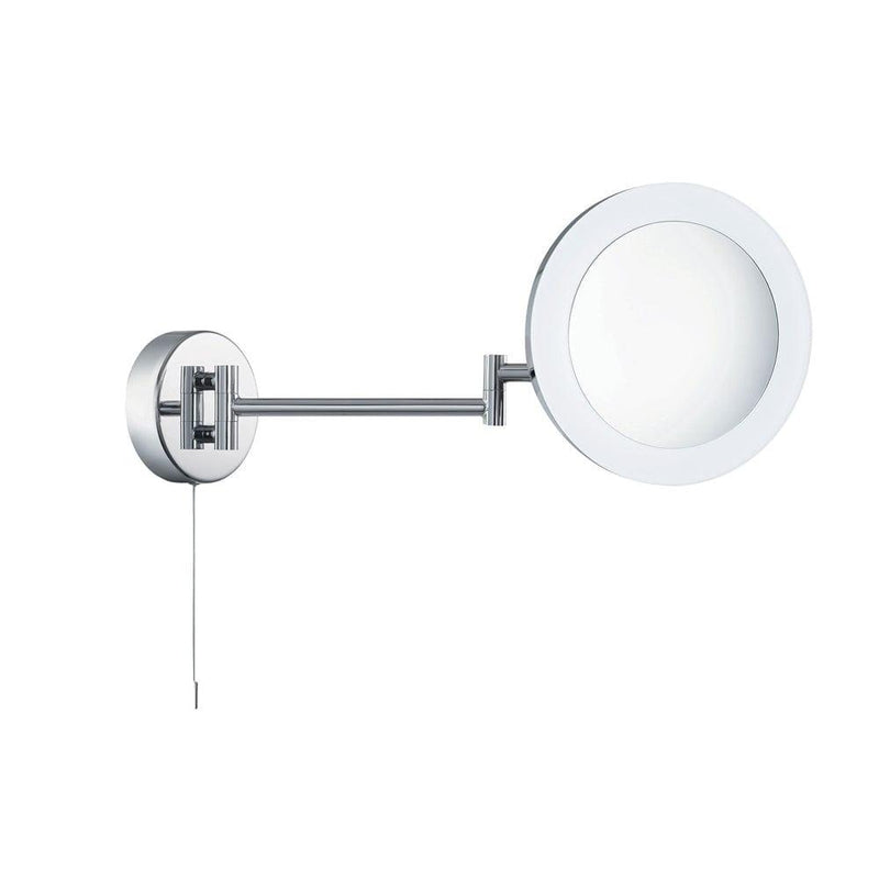 Bathroom Chrome Magnification Shaving Mirror - Pull Switch