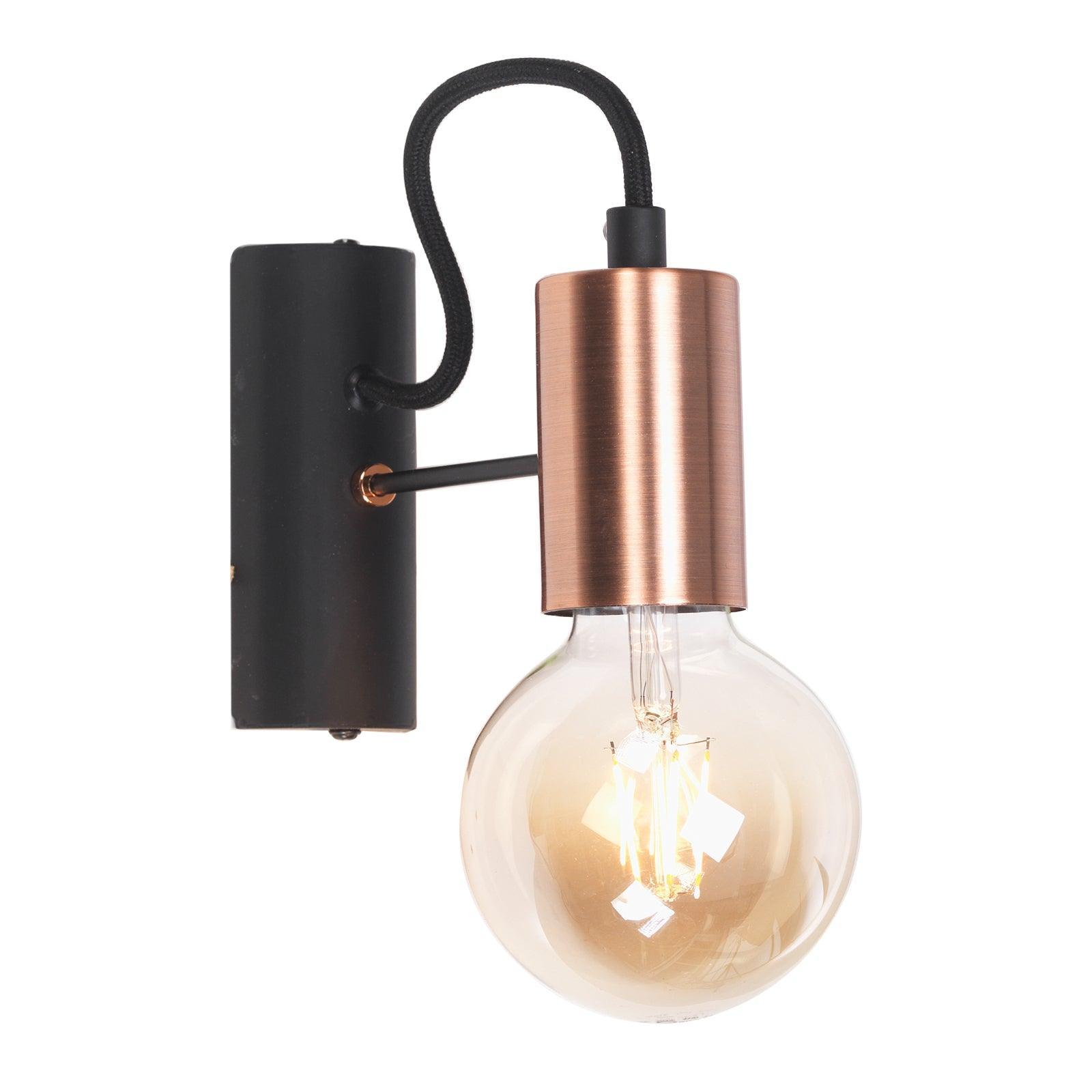 oaks lighting tala black copper wall light