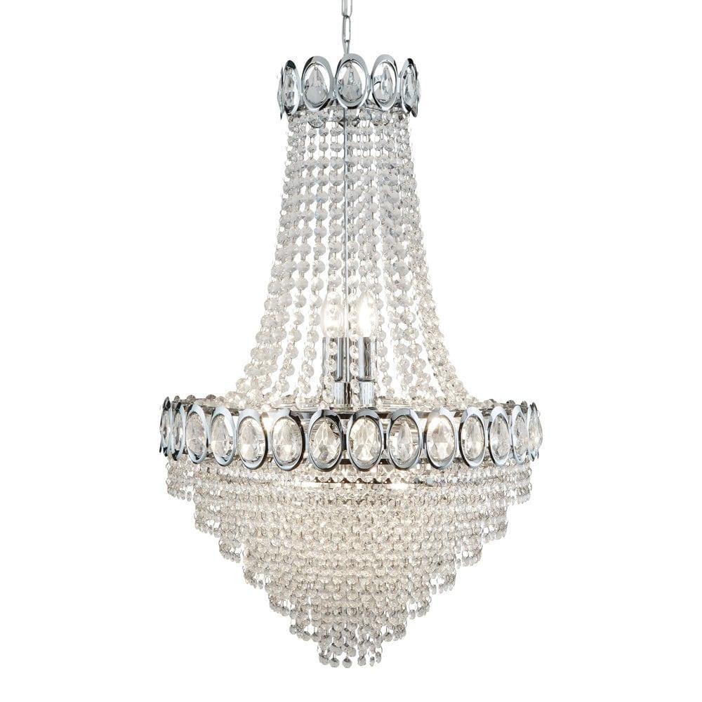 Searchlight Louis Philipe Crystal 11 Light Chrome Chandelier-1-Tiffany Lighting Direct