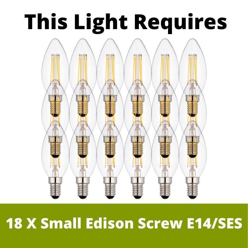 marie therese 18 light chrome clear crystal glass chandelier by searchlight lighting, LED Lamp Bulb Guide