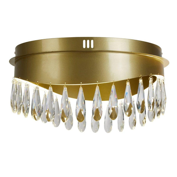 Jewel LED Gold Flush Ceiling Light With Crystals Searchlight Image 1