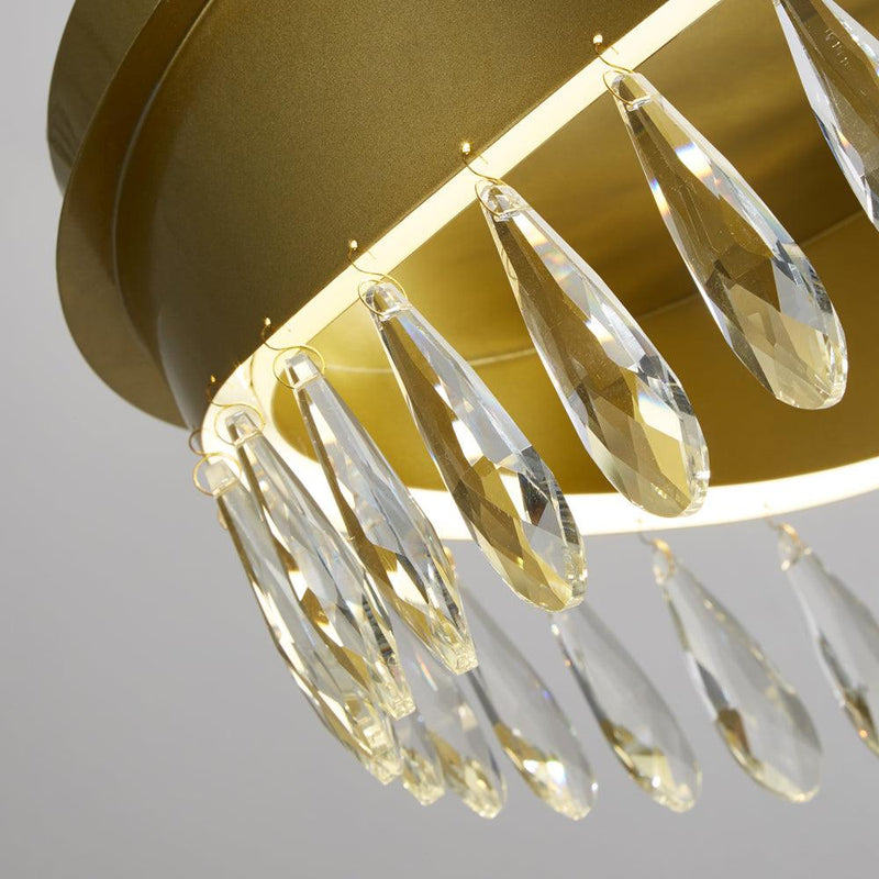 Jewel LED Gold Flush Ceiling Light With Crystals Searchlight Image 2