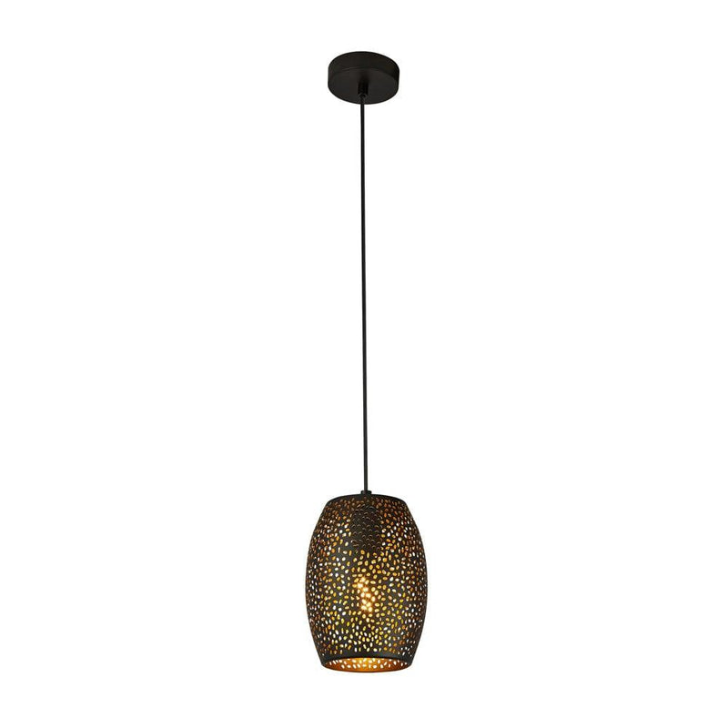 Searchlight Laser 1 Light Black And Gold Ceiling Pendant
