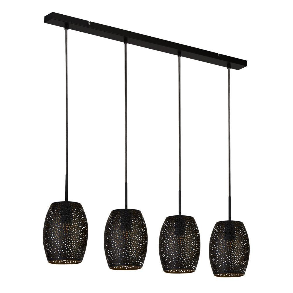 Searchlight Laser 4 Light Black And Gold Ceiling Pendant-Ceiling Pendant Lights-3-Tiffany Lighting Direct
