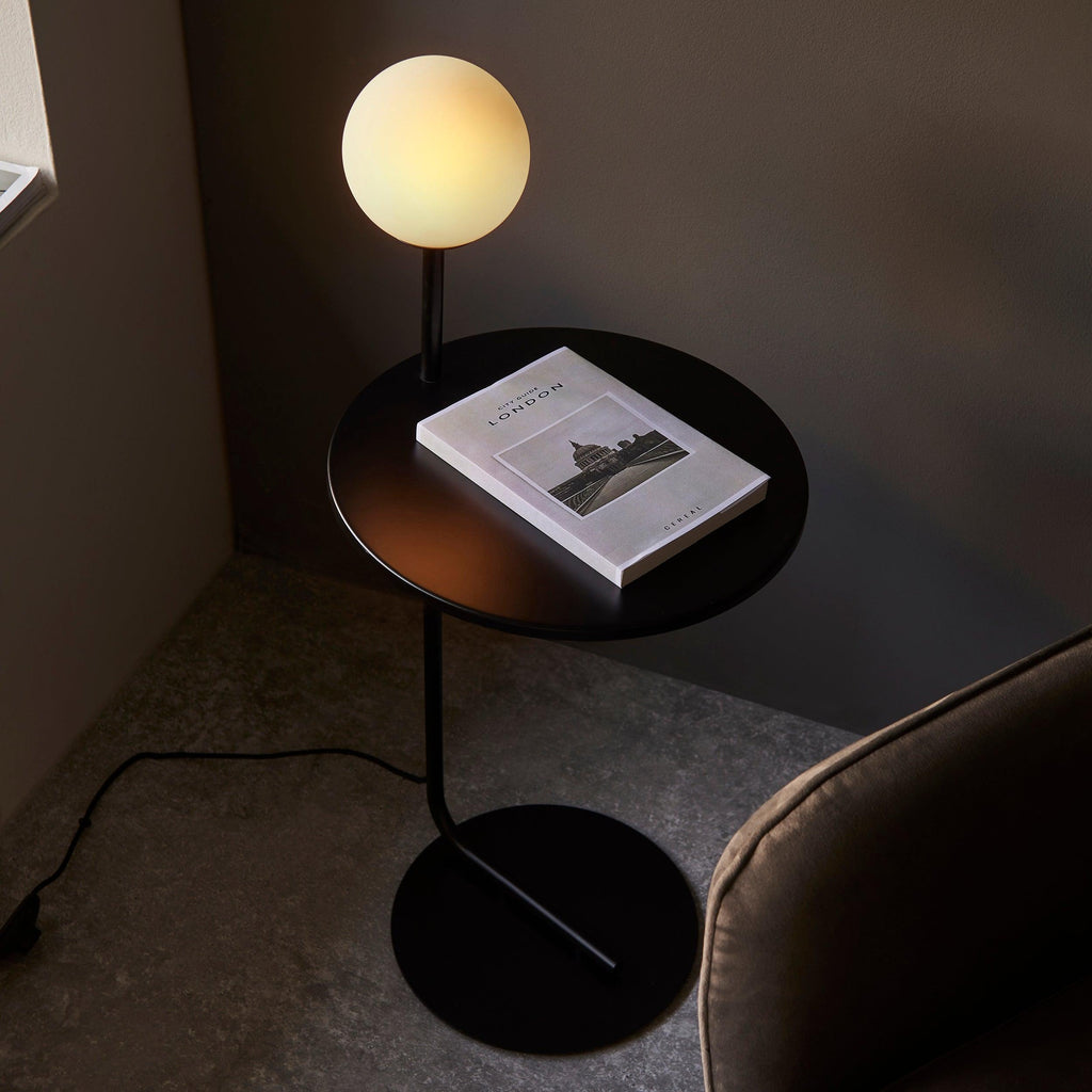 Buy Halo Black Floor Lamp With 35cm Table Top Opal Shade
