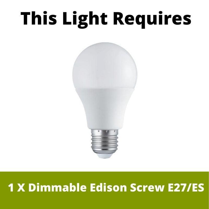 Elms Brass Wall Light 73104,Endon Lighting,2 lamp bulb guide