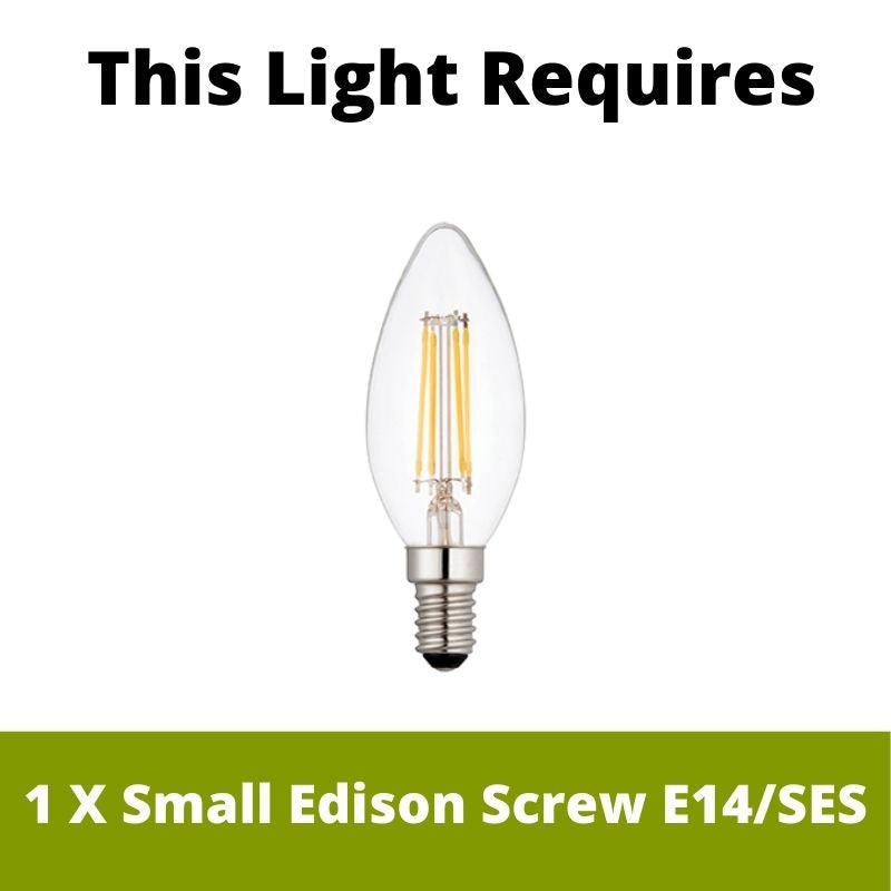 Oaks Lighting Zafra Single Brass & Glass Wall Light  Lamp Bulb Guide