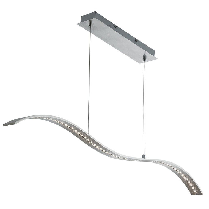 Searchlight Wing LED Silver Wavey Ceiling Pendant Bar