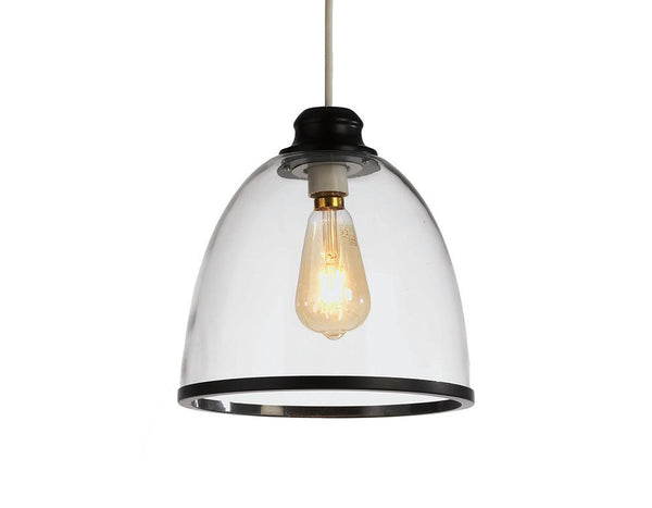 Kasama Easy Fit Matt Black & Glass Ceiling Lamp Shade