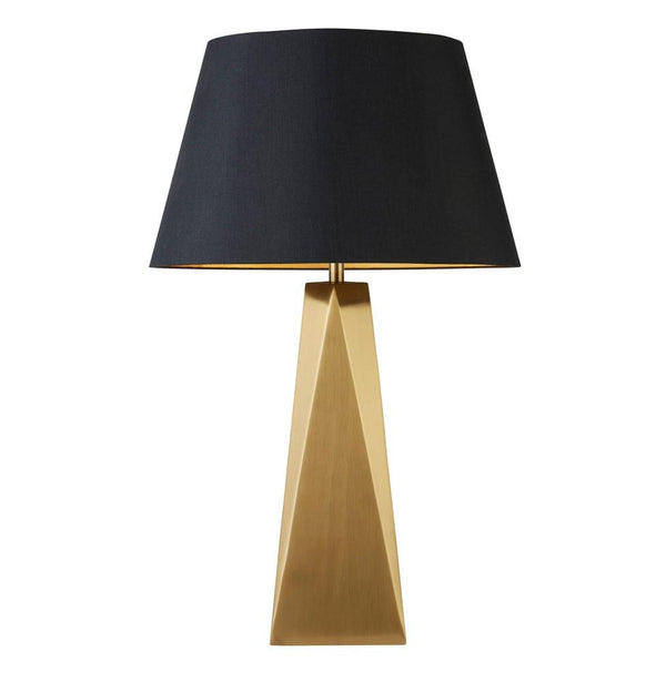 Searchlight Maldon Metal Gold Table Lamp - Black Shade 1