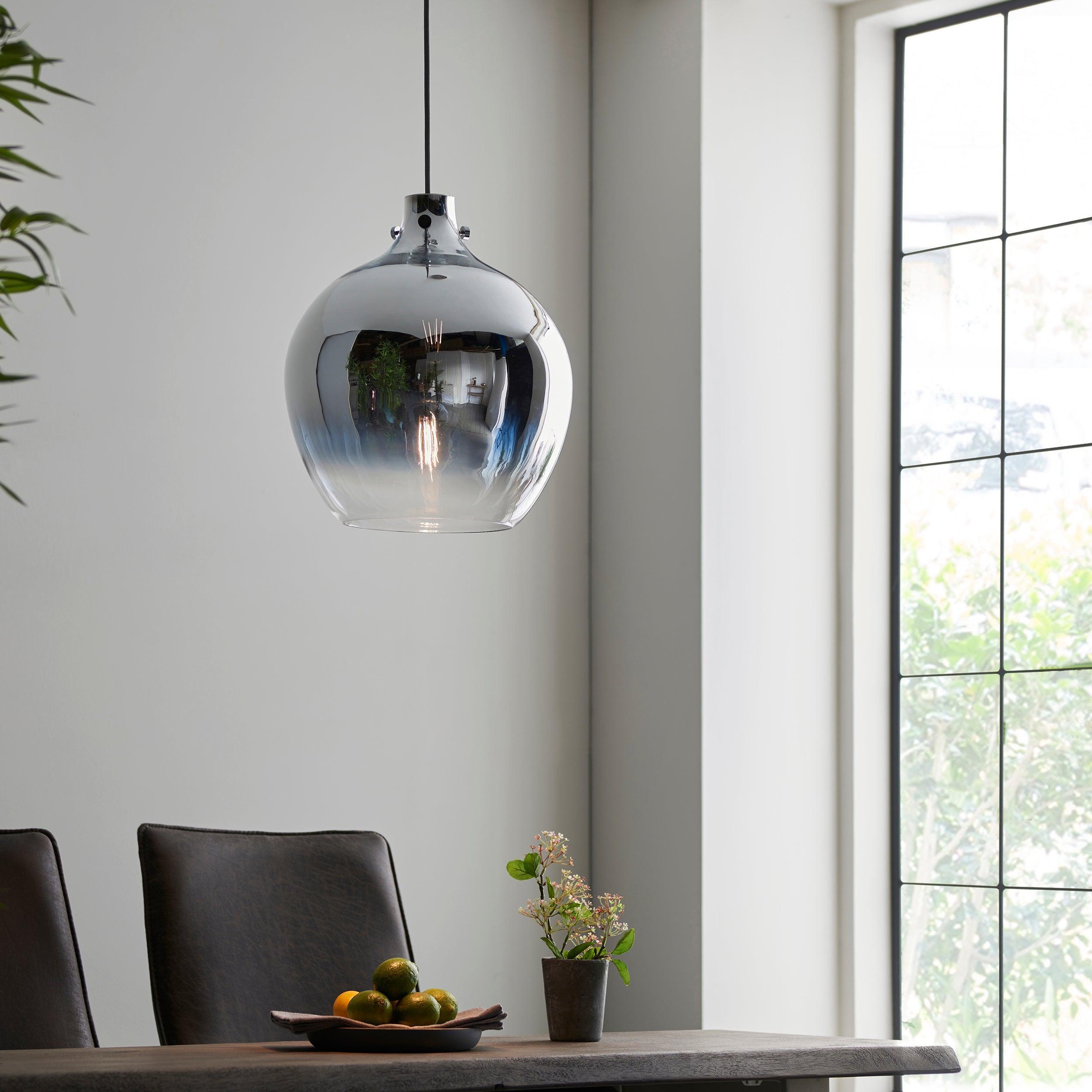 Highgate Nickel Ceiling Pendant With Metallic Ombre Finish-Ceiling Pendant Lights-Living Lights-4-Tiffany Lighting Direct