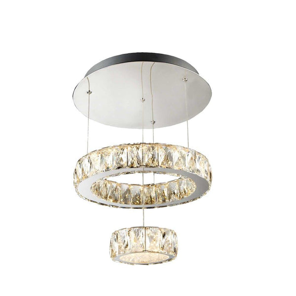 Searchlight Clover LED 2 Tier Flush Chrome Clear Glass Living room Image