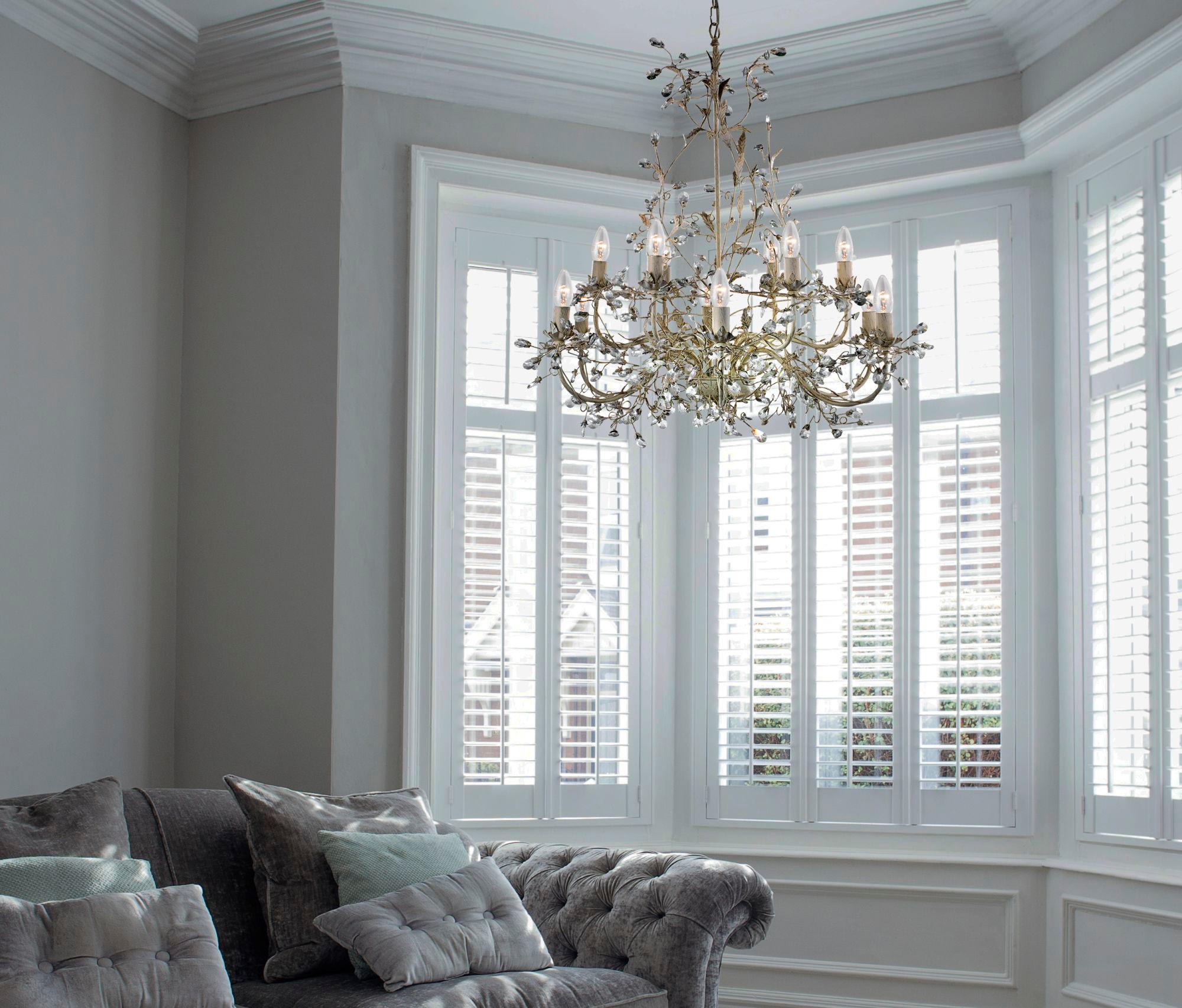 Almandite 12 Light Cream Gold Chandelier-5-Tiffany Lighting Direct-living room