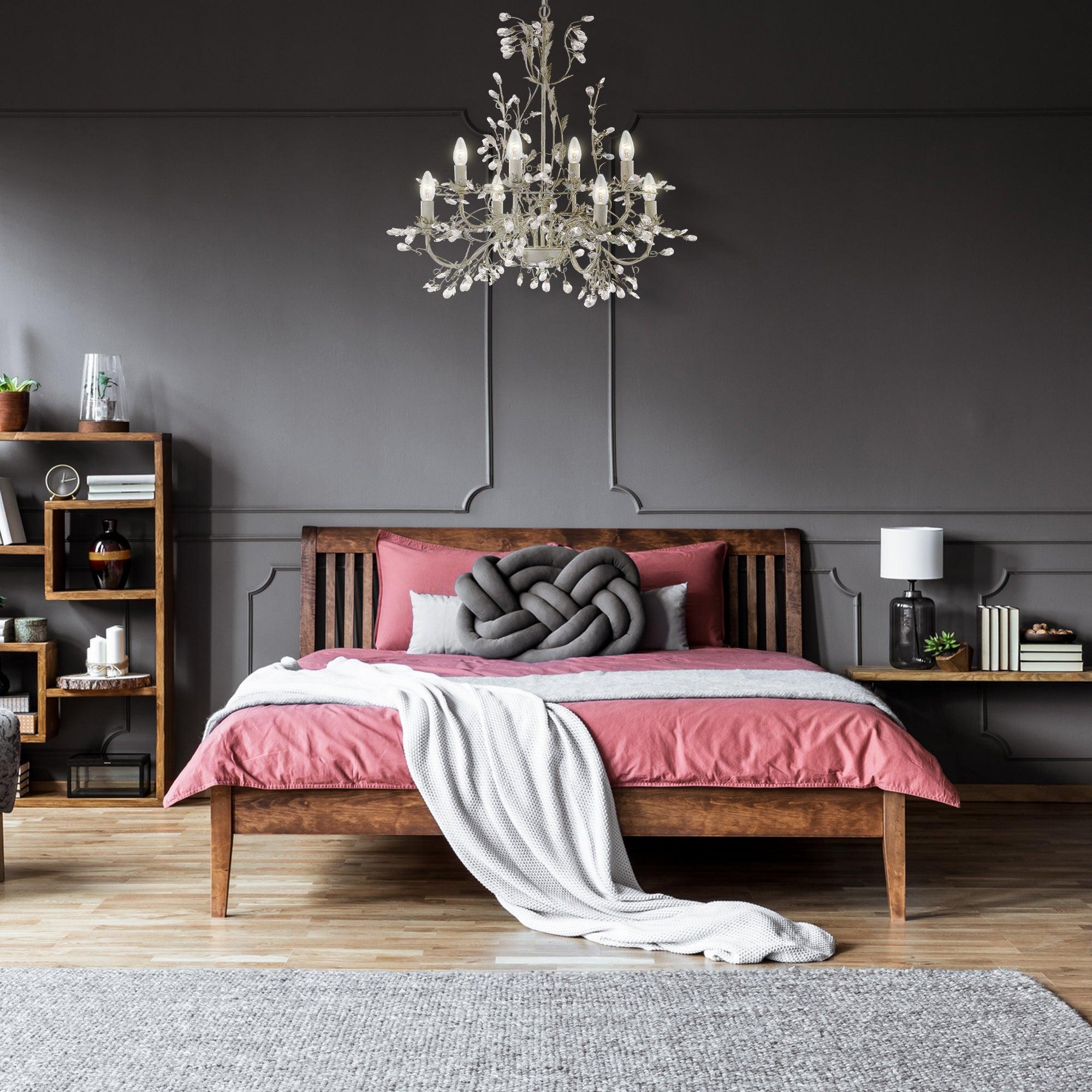 Almandite 8 Light Chandelier Cream Gold Finish-5-Tiffany Lighting Direct