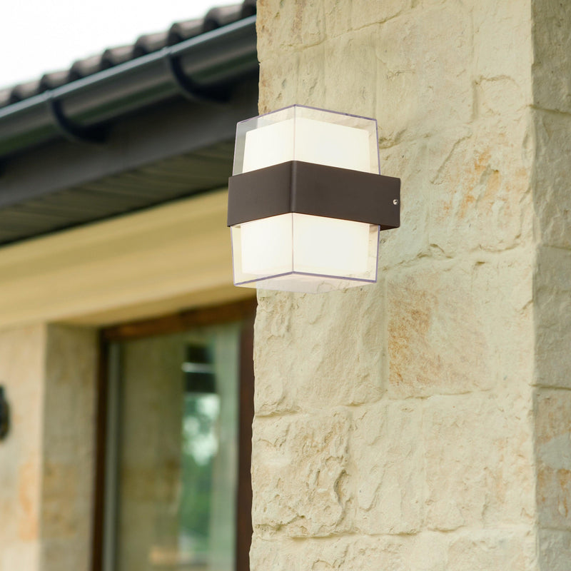 Pittsburgh 2 Light Black Square LED Outdoor Up/Down Wall Light