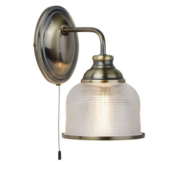 Bistro II - 1 Light Brass Wall Light - Halophane Glass,2671-1AB,Searchlight Lighting,1