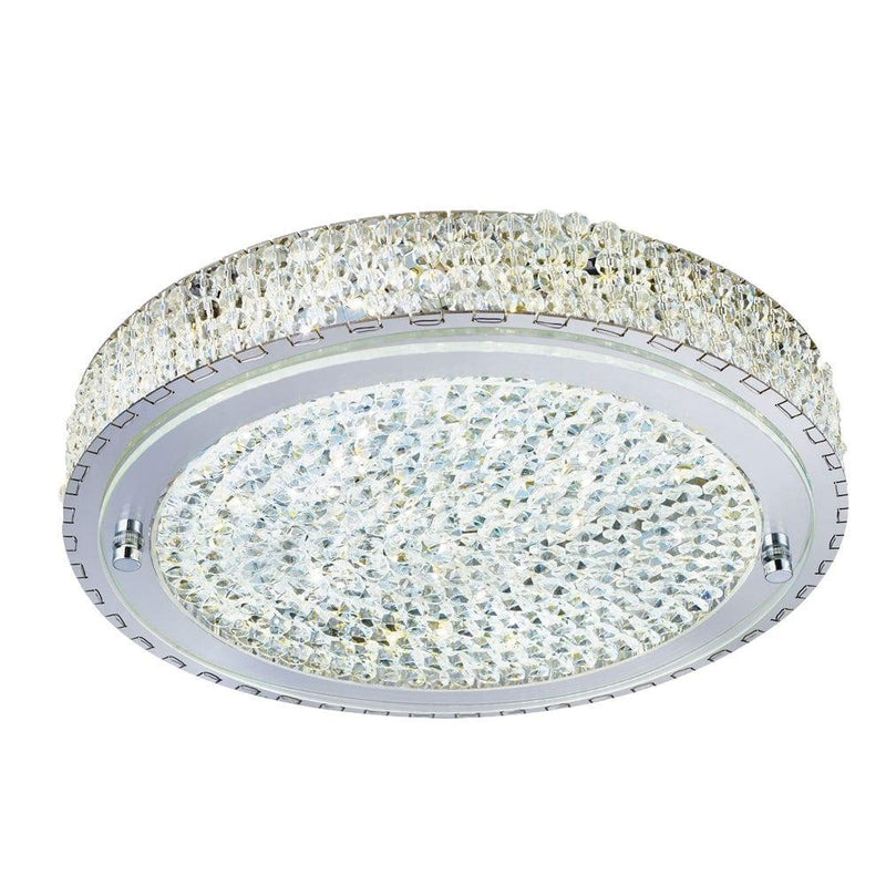 Florida Chrome & Crystal Flush LED Ceiling Light - 40cm image 1