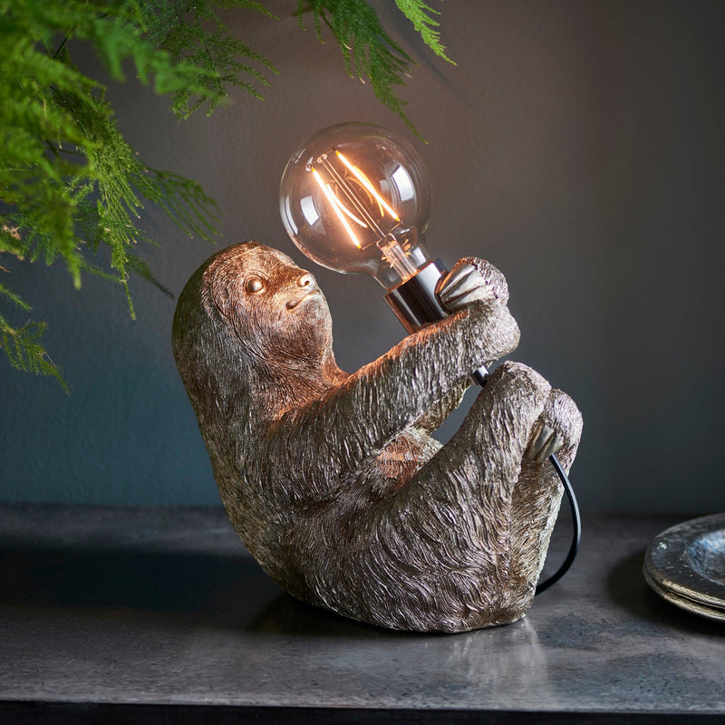 Lazy Silver Sloth Table Lamp