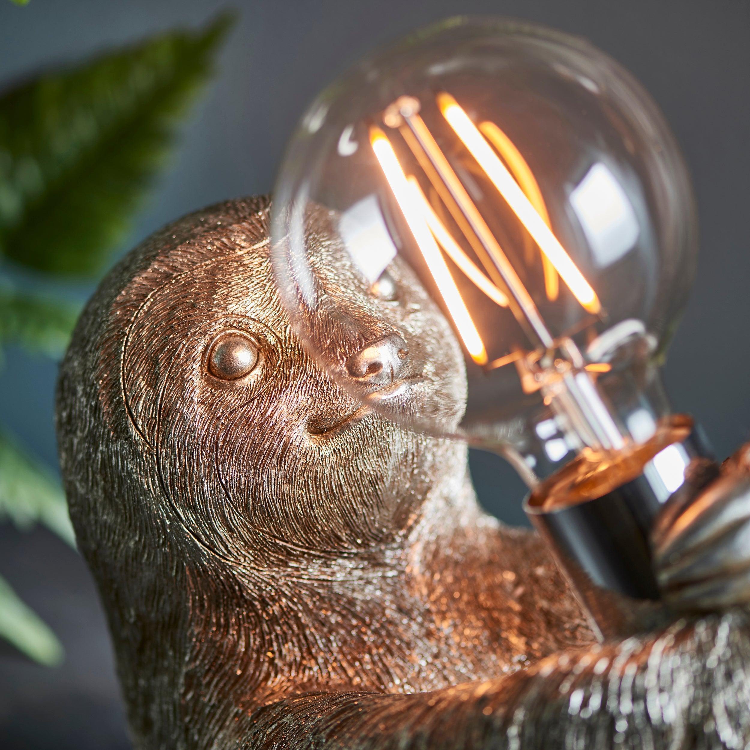 Lazy Silver Sloth Table Lamp-Living Lights-Living-Room-Tiffany Lighting Direct-[image-position]
