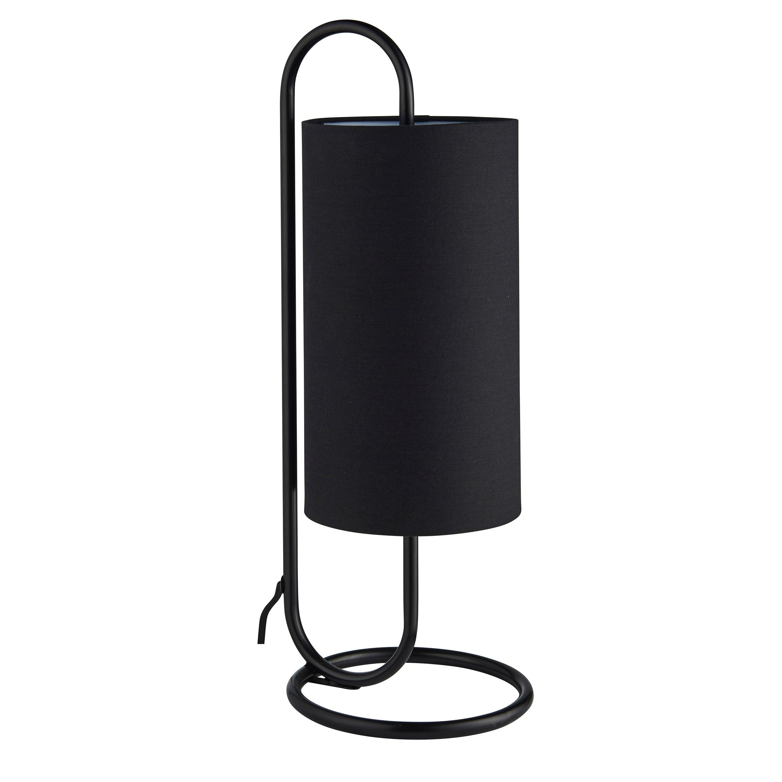 Kilburn Black Modern Table Lamp - With Black Fabric Shade-Living Lights-Living-Room-Tiffany Lighting Direct-[image-position]