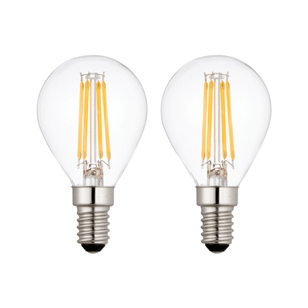 2 x E14 LED Filament Lamp/Bulb Dimmable 4W (40W Equivalent)