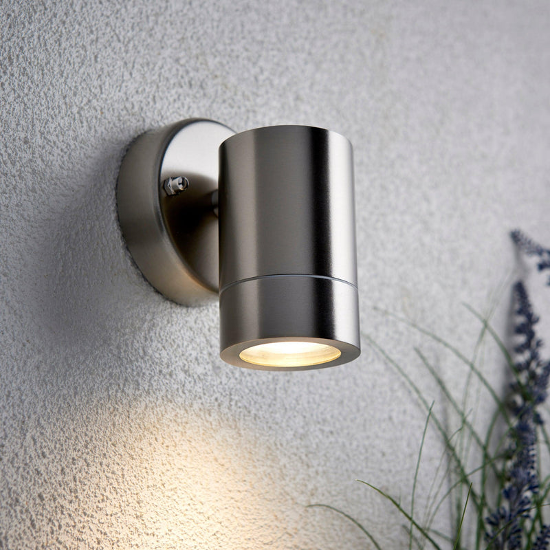 Palin Silver LED Outdoor Down Wall Light IP44 7W
