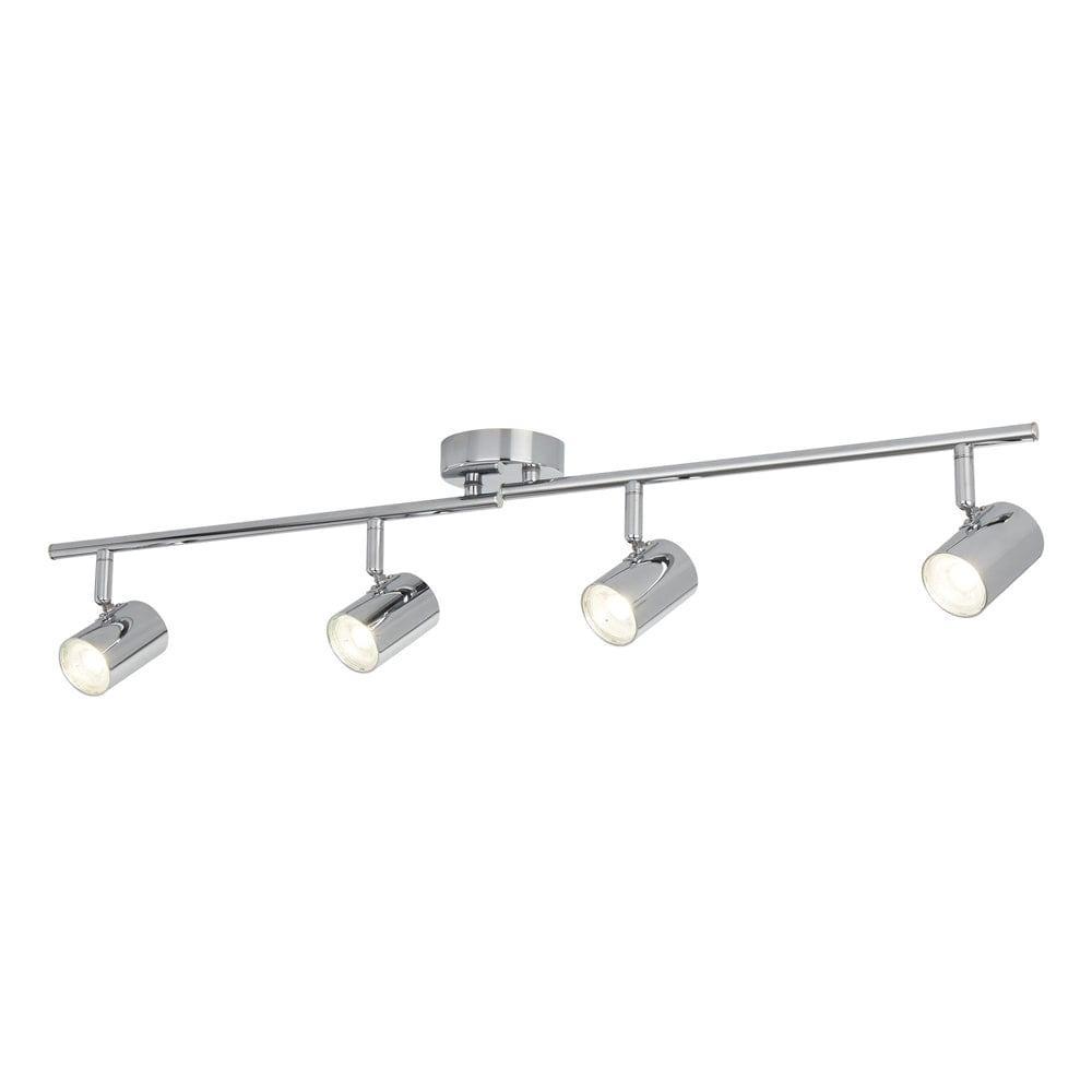 Rollo 4 Light Adjustable Chrome Split Bar | Ceiling Spotlights