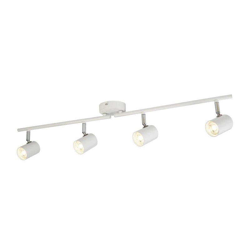 Rollo 4 Light Adjustable White Split Bar Ceiling Spotlights