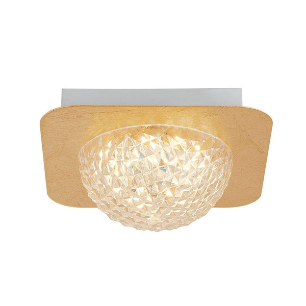 Celestia 1 Light Square LED Ceiling Flush - Gold & Acrylic Image 1